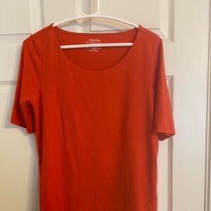 Chico's Bold Red Short Sleeve Tee